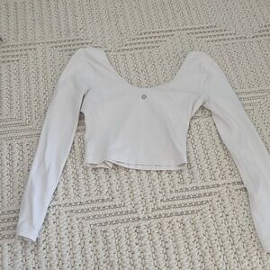 Lululemon White Long Sleeve Crop Top